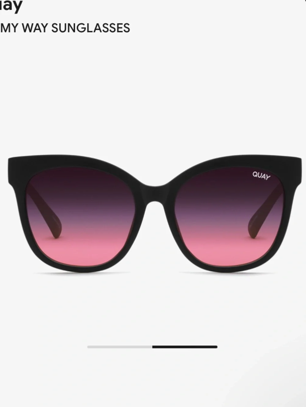 Rare Quay Australia It's My Way Sunglasses Matte Black Pink Fade